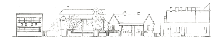 Streetscape elevation sketch by Nivisha Vikraman